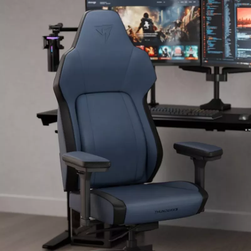 Hracia stolička Thunder X3 TEGC-2071101.B1 — ergonomická, moderná modrá, výškovo nastaviteľná a naklápacia