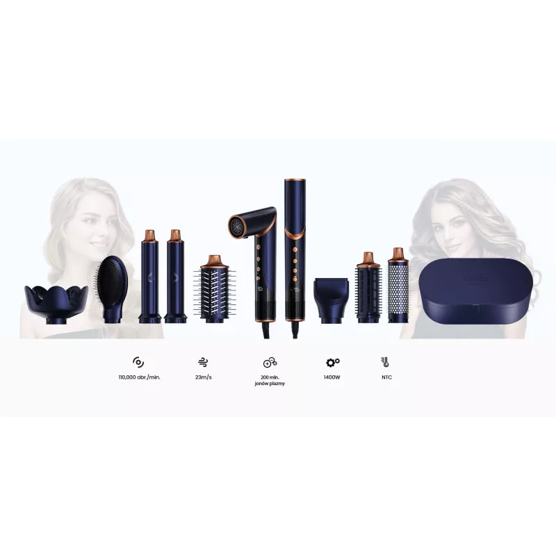 Multistyler fén a kulma Lovio LVHS001BL s kombinovanou funkciou teplovzdušného stylingu
