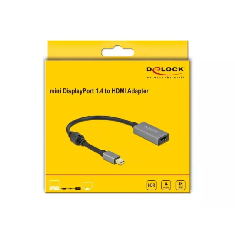 Aktívny mini DisplayPort 1.4 na HDMI adaptér DeLOCK 66570