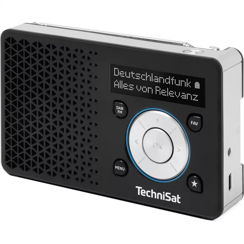 TechniSat DigitRadio 1 A 0100/4997 digitálne rádio, DAB+/FM, RDS, 40 predvolieb staníc, výstražná funkcia ASA, čierne/strieborné