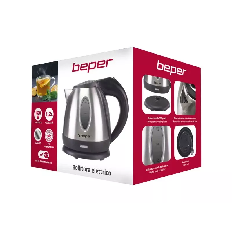 Rýchlovarná kanvica Beper P101BOL001 1,7L 2200W čierna