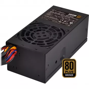 SilverStone TFX Series SST-TX300 - napájací zdroj (interný) - TFX12V / ATX12V 2,4 - 80 PLUS Bronze - AC 100-240 V - 300 W - Active PFC - čierny (SST-TX300)