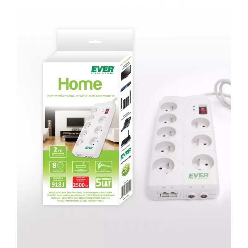 Prepäťová ochrana Home 2m 8 zásuviek