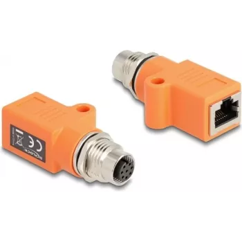 DeLOCK 60618 Káblový gender changer M12 RJ45 oranžový