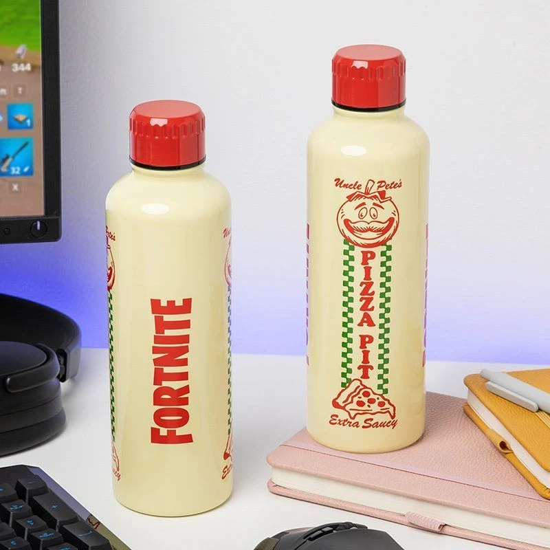 Športová fľaša Paladone Fortnite Metal PP14736FO 500 ml, kovový povrch, skrutkovací uzáver