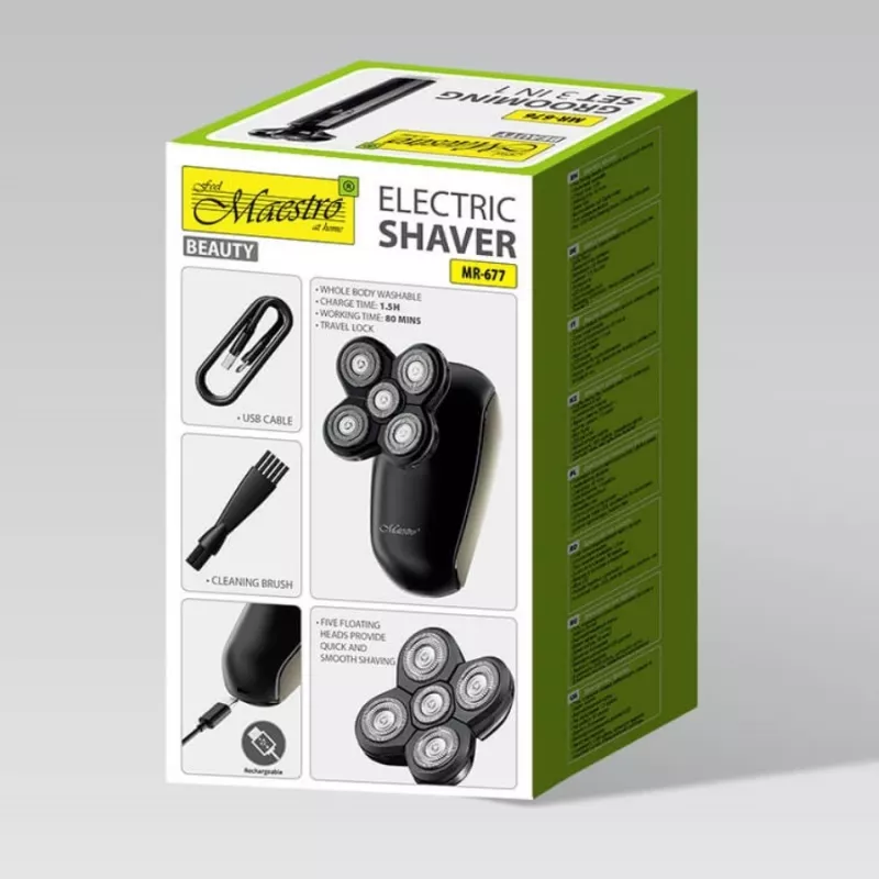 Elektrický holiaci strojček Maestro MR-677 USB nabíjateľný, vodotesné puzdro