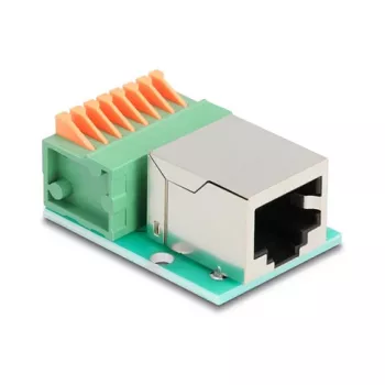 DeLOCK 90652 káblový adaptér RJ45 8-pin svorkovnica zelený strieborný