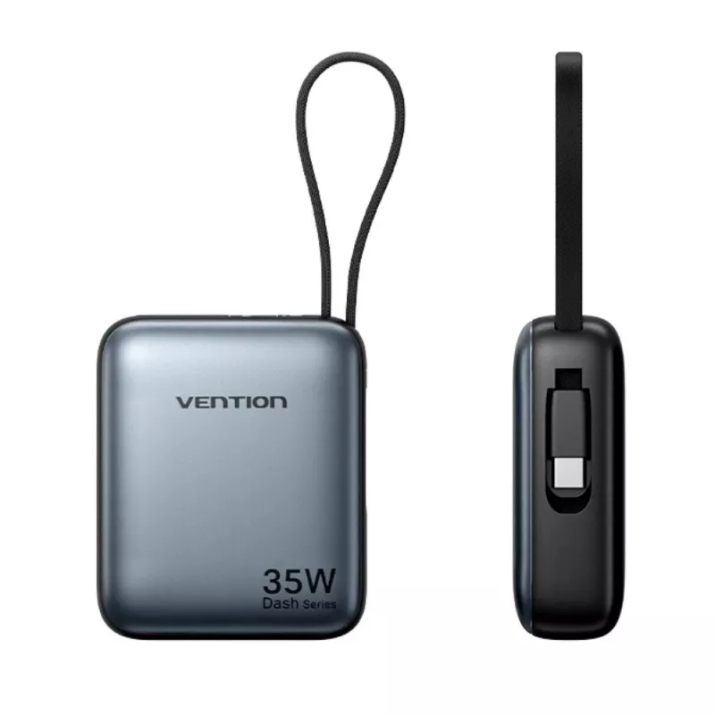 Vention FHEH0 powerbanka 10000 mAh 35 W s káblom USB-C, sivá