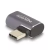 DeLOCK USB adaptér 40 Gbps USB Type-C PD 3.0 100 W konektor samec na konektor samica zahnutý vľavo/vpravo 8K 60 Hz kov