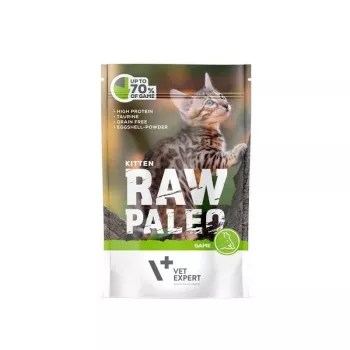 Mokré krmivo pre mačiatka VETEXPERT RAW PALEO Kitten jeleň 100 g vrecko, bezlepkové a bez cukru, pri alergiách na krmivo