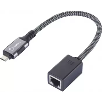 Renkforce USB-C na Gigabit Ethernet Mini adaptér čierny sieťový adaptér USB-A USB 3.2 (RF-6410612)