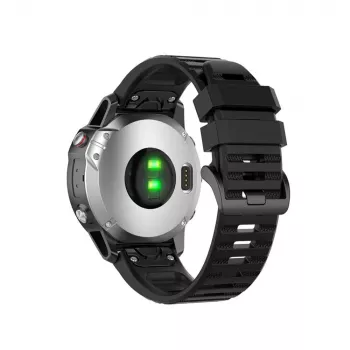 Silikónový remienok FIXED pre Garmin QuickFit 26 mm čierny — náhradný remienok na hodinky 26 mm