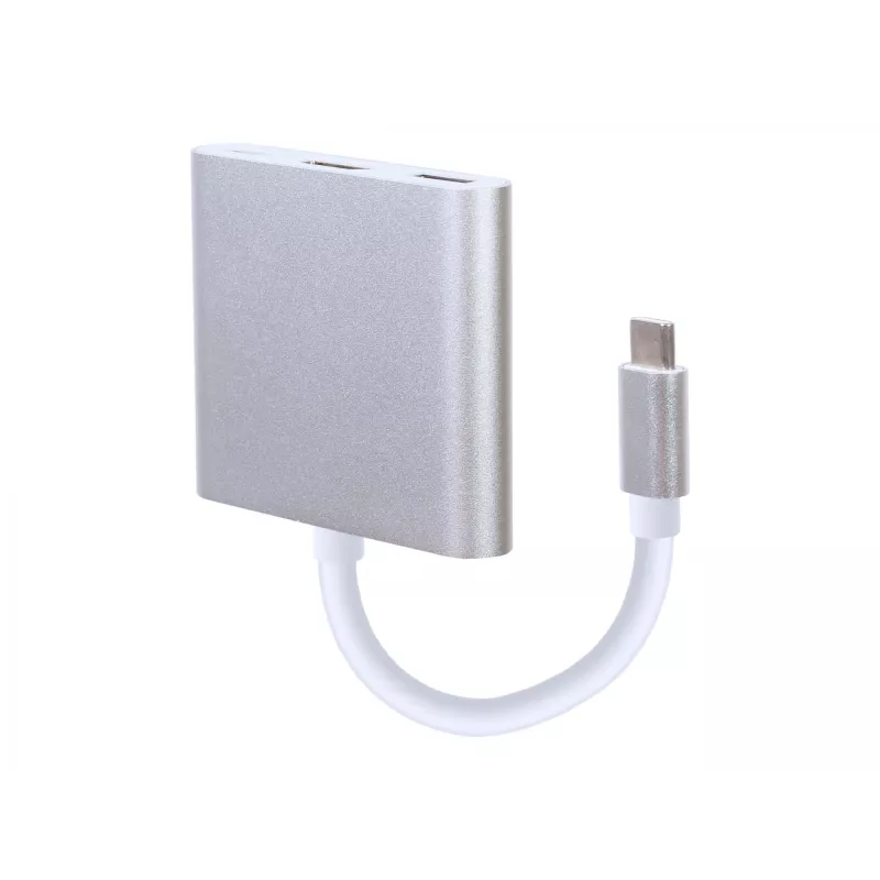 USB grafický adaptér GEMBIRD A-CM-HDMIF-02-SV, HDMI výstup, až do 3840×2160, strieborný, 58,5×51×11,6 mm