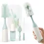 Momcozy PUSH-PRESS dizajnová sada kefiek na fľaše zelená