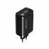 Nabíjačka CANYON OnCharge 65RC s integrovaným USB-C káblom, 65 W, 1x PD, 1x QC, EU zástrčka, čierna