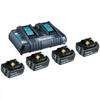 Makita - nabíjačka + batéria 4 x - Li-Ion - 5 Ah - 90 Wh - nabíjanie 2 x batérie - pre Makita DEADML801, DEADML810, DHP482, DJN161, DJS101, DSS501, DTD171, DUC254, DVR450, M