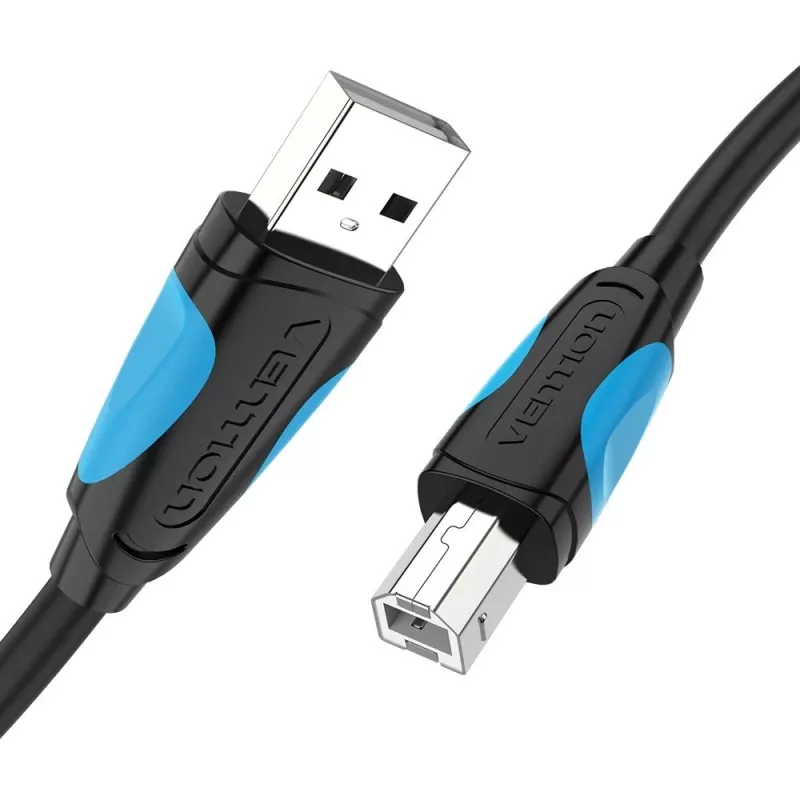 USB 2.0 A na USB-B kábel Vention VAS-A16-B500, 5 m, čierny, konektor-konektor, 480 Mbit/s