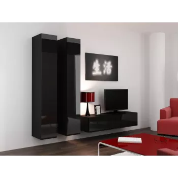 Cama uzavretá skriňa VIGO '180' 180/40/30 čierna/čierna lesk