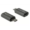 DeLOCK - USB adaptér - USB-C (samica) na Micro-USB Type-B (samec) - USB 3.1 Gen 1 - 2,8 cm - antracitový (65927)