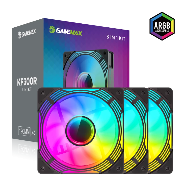 Gamemax | skriňový ventilátor | KF300R BK | čierny