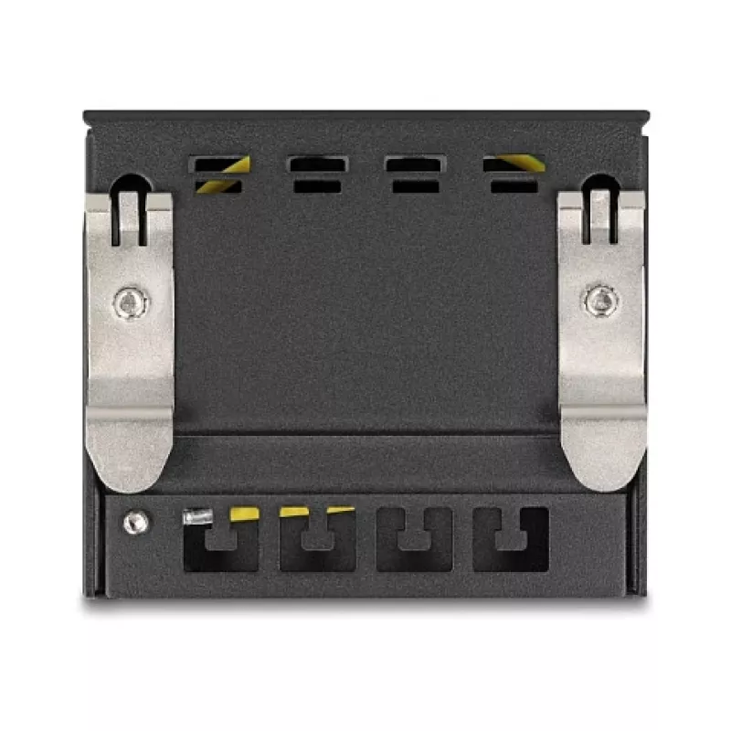 DELOCK zaslepovací kryt 4-port pre Keystone RJ moduly, čierny, kov — montáž na stôl/stenu/lištu DIN