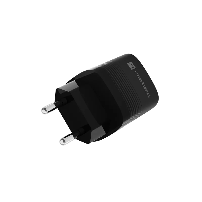 NATEC káblová nabíjačka pre mobilné zariadenia NUC-2141, 30W, USB-C PD 3.0 + USB-A QC 3.0, 110–240V, čierna