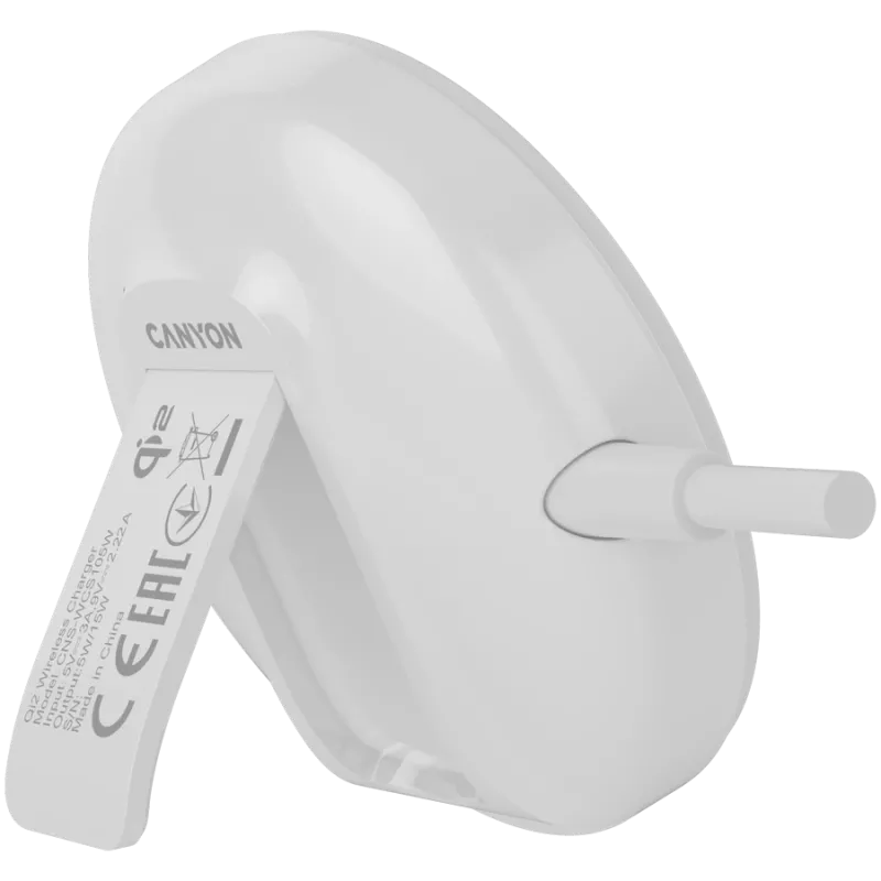 Bezdrôtová nabíjačka CANYON WS-105 15W Qi2 biela – 15W bezdrôtové nabíjanie, Qi2 kompatibilná