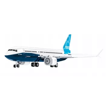 Stavebnica Cobi Boeing 737-8 — 340 dielov, odporúčaný vek 7+, modrá a biela