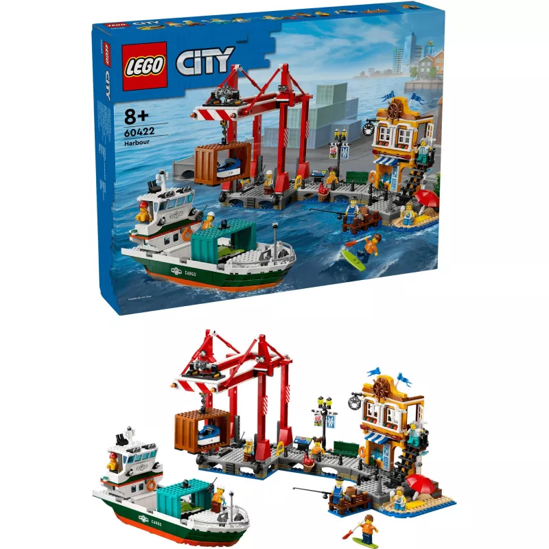 LEGO CITY 60422 Prístav pri mori s nákladnou loďou