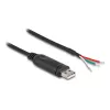 DELOCK adaptérový kábel USB 2.0 Type-A na sériový RS-485 2 m čierny