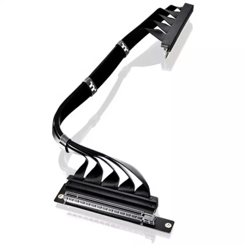 Thermaltake PCI-E 4.0 dvojitý 90-stupňový riser kábel, 40 cm, čierny