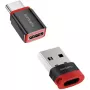 Rozhranie adaptér 4smarts 541615 – USB Type-A (host) na USB Type-C (výstup), čierny, rovný konektor samec-na-samicu, balenie 2 ks