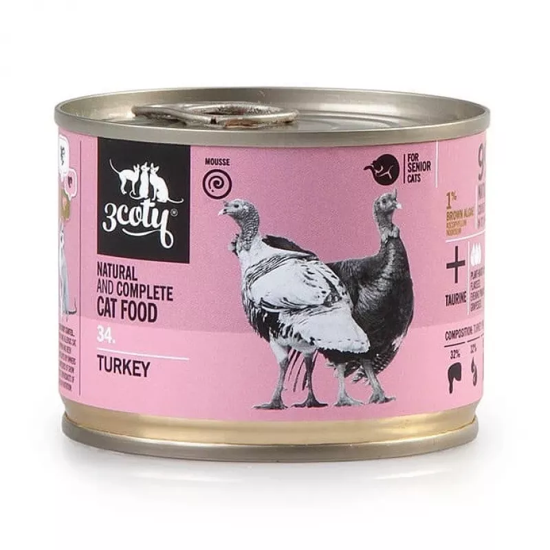 3COTY 34. morčacie Senior - mokré krmivo pre mačky - 180g