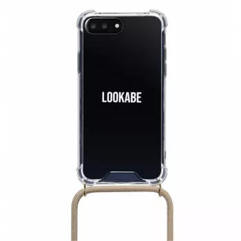 Obal cez rameno Lookabe loo007 zlatý nude pre iPhone 7/8 Plus – prenosné puzdro na telefón s pásikom