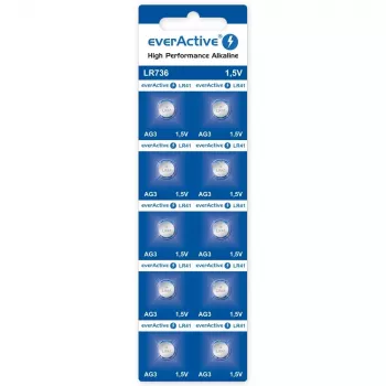 Alkalická jednorazová gombíková batéria everActive EVAG3 LR41 1,5 V – balenie 10 ks