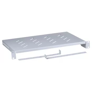 Polica do racku LANBERG AK-1004-S — 1U 19 palcov sivá, šírka 483 mm, hĺbka 300 mm, nosnosť 25 kg