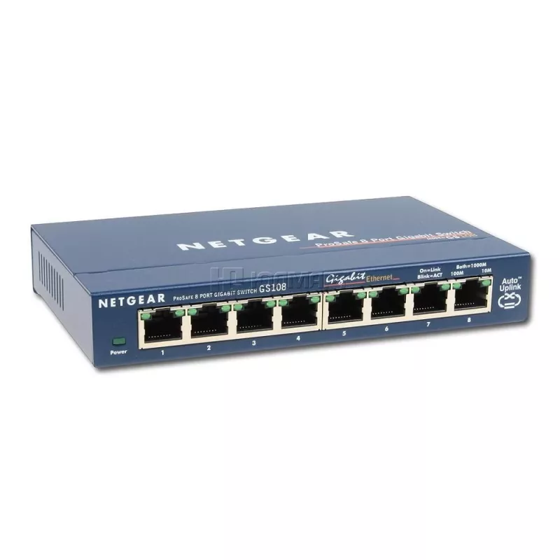 Neřízený switch NETGEAR GS108GE, 8 portov, Gigabit Ethernet, 16 Gbit/s