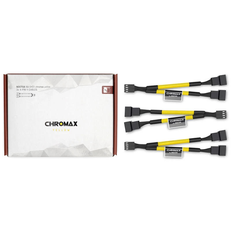 Noctua NA-SYC1 CHROMAX.YELLOW - predlžovací kábel - žltý - samica - samica - 115 mm - 3 ks (NA-SYC1.yellow)