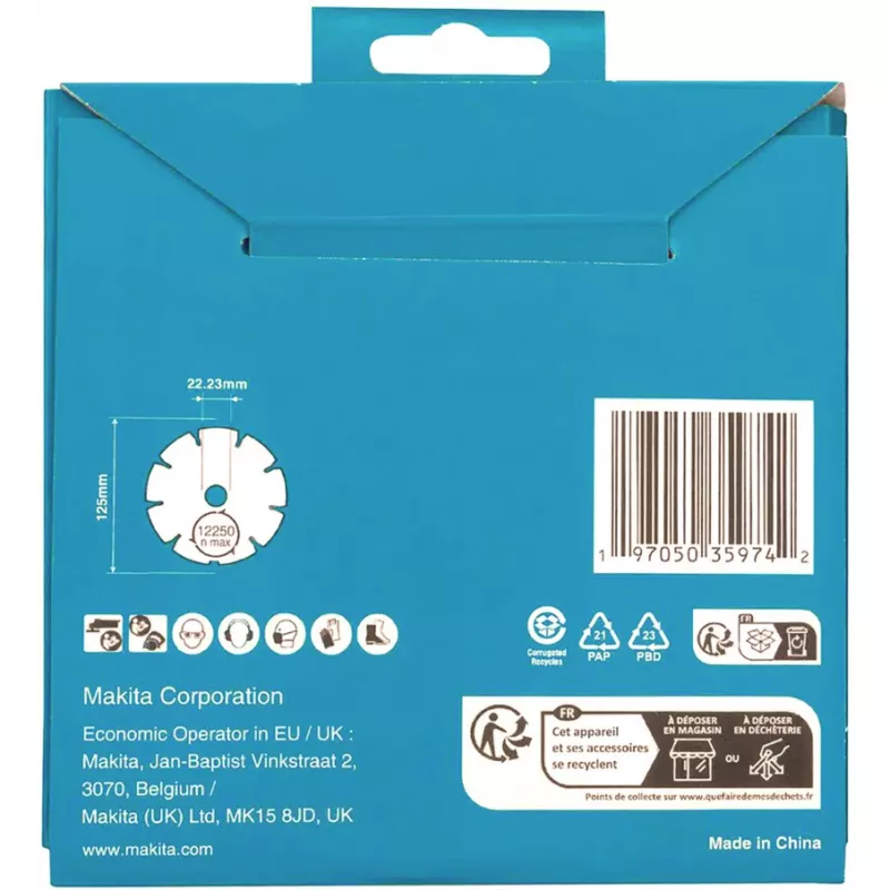 Diamantový rezací kotúč Makita D-80086 125 mm priemer 22,23 mm vŕtanie