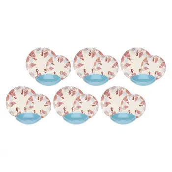 Jedálenská súprava Rose&Tulipani R18400TA18 pre 6 osôb, 18-dielna porcelánová sada