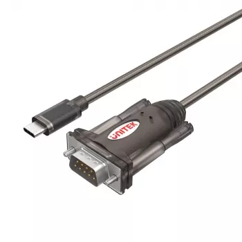 Sériový kábel Unitek Y-1105K – 1,5 m čierny, konektor samec DB-9 na konektor samec DB-9