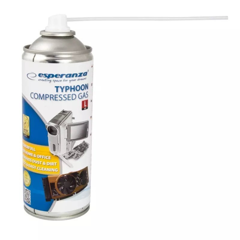 Stlačený vzduch ESPERANZA ES103 400 ml, modrá/biela, nezanecháva škrabance