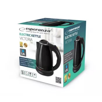 Elektrická kanvica ESPERANZA EKK113K 1,8 l 1800 W, nerez, čierna, bezdrôtová