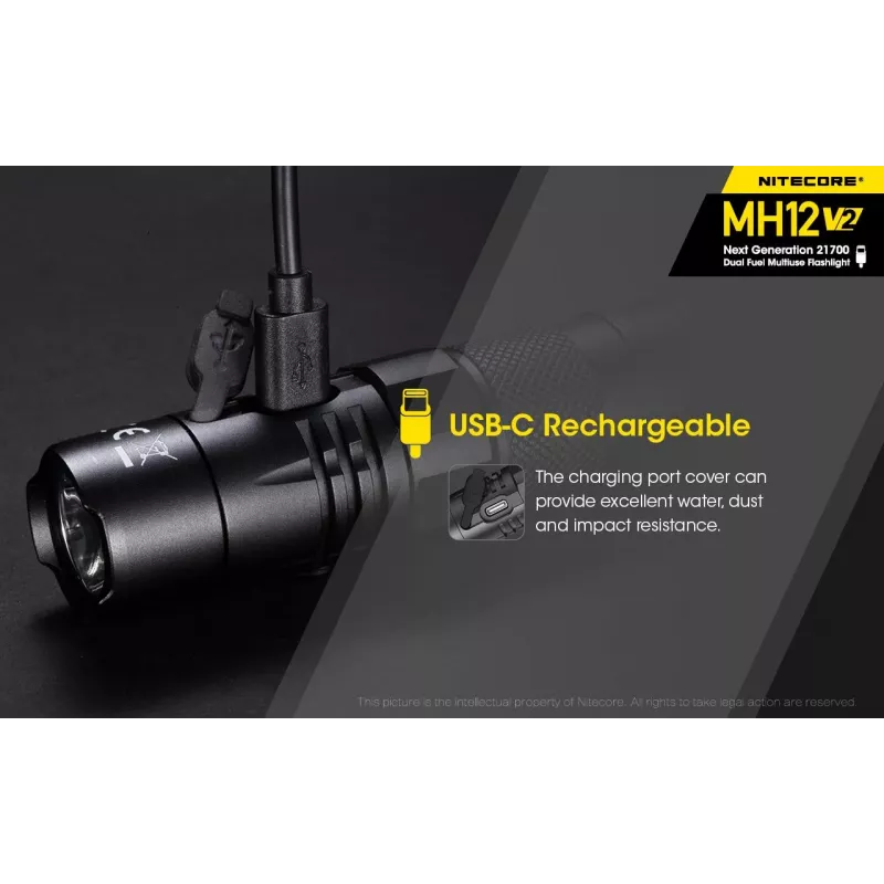Ručná baterka Nitecore MH12 V2 čierna