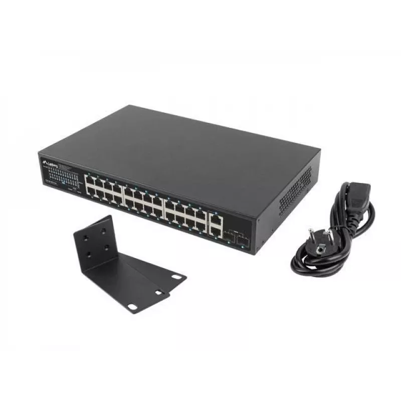 Neřízený switch LANBERG RSGE-24P-2GE-2S-360 s 24 RJ-45 Ethernet portmi