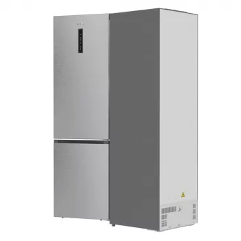 Chladnička s mrazničkou Gorenje NRB620E61X4WFE, voľne stojaca, nerez, celková kapacita 413 L, mraznička dole 130 L, NoFrost, LED displej
