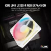 CORSAIR iCUE LINK LX120-R RGB Reverse Blade PWM ventilátor do skrinky, 120 mm, biely