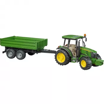 Model traktora BRUDER John Deere 5115 M s vyklápacím prívesom