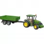 Model traktora BRUDER John Deere 5115 M s vyklápacím prívesom