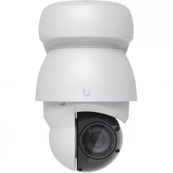 IP bezpečnostná kamera UBIQUITI UVC-AI-PTZ-W — AI PTZ priemyselná guľová 3864×2160, 22× optický zoom, rotácia 360°, káblová, stena/stĺp/stôl, biela